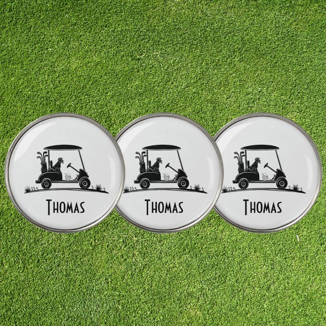  Golden Retriever In Cart Name Golf Ball Marker (Creator Uploaded)