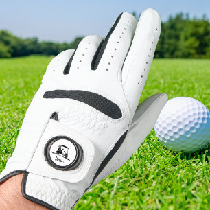 Golden Retriever In Cart Name Golf Glove
