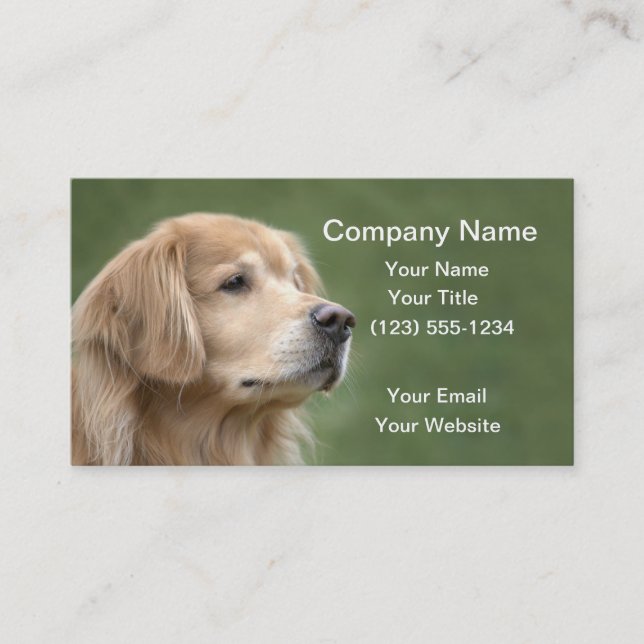 Golden Retriever in Closeup Business Card (Front)