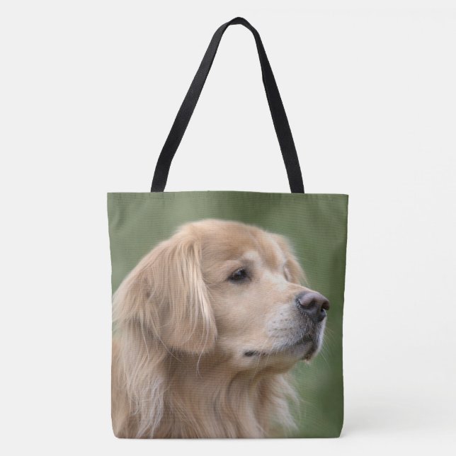 Golden Retriever in Closeup Tote Bag (Front)