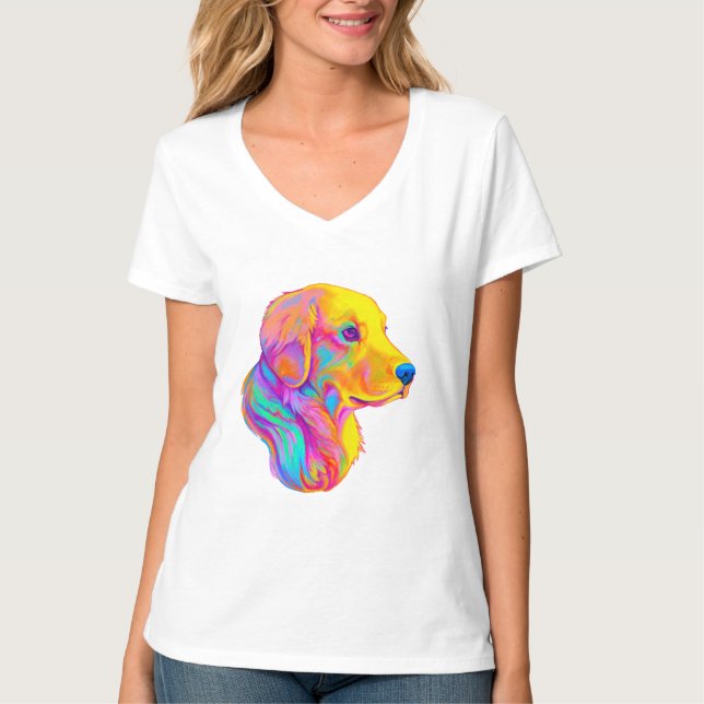Golden Retriever in Colors T-Shirt (Front)