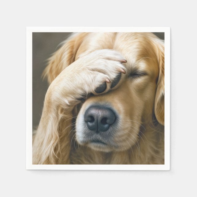 Golden Retriever In Disbelief Napkins (Front)