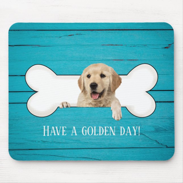 Golden Retriever in dog bone Mouse Pad (Front)