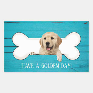 Golden Retriever in dog bone Rectangular Sticker