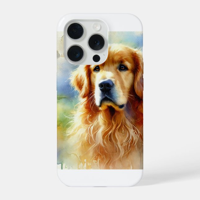Golden Retriever in Harmony 010924AREF126 - Waterc iPhone Case (Back)