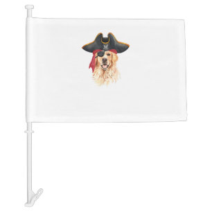 Golden Retriever In Pirate Costume Dog Lovers T-Sh Car Flag