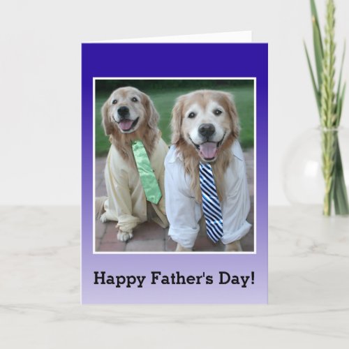 Golden Retriever in Shirt and Tie Fathers Day Card