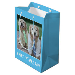 Golden Retriever in Shirt and Tie Father's Day Medium Gift Bag
