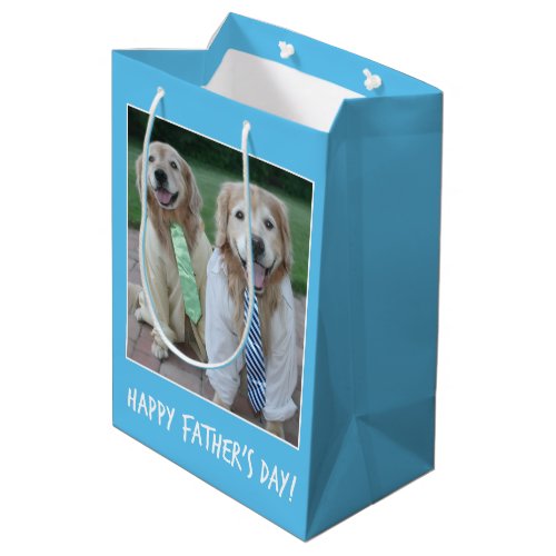 Golden Retriever in Shirt and Tie Fathers Day Medium Gift Bag