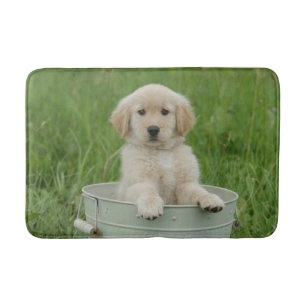 Golden Retriever In Wash Basin Bath Mat