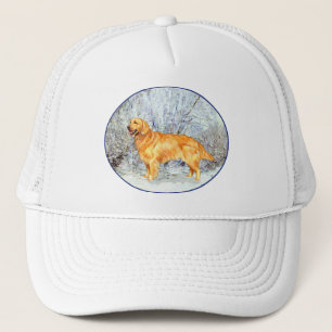 Golden Retriever in Wintertime Trucker Hat