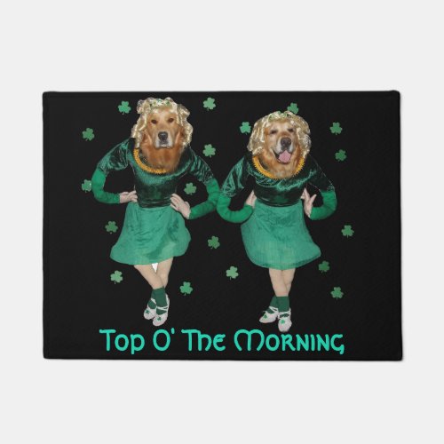 Golden Retriever Irish Jig Top O the Morning Doormat