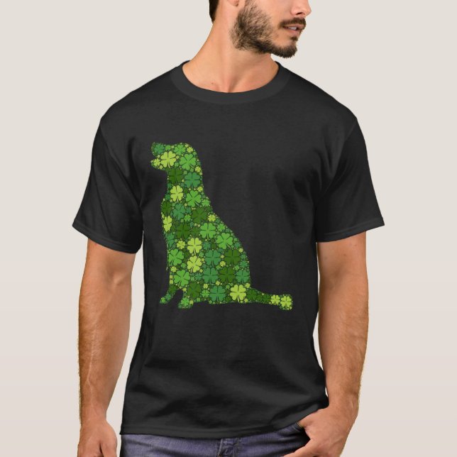 Golden Retriever Irish Shamrock Clover - St Patric T-Shirt (Front)