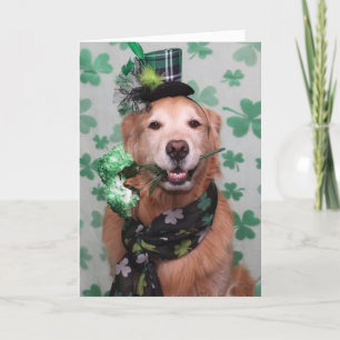 Golden Retriever Irish St. Patrick’s Day Card