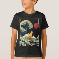 Golden Retriever Japanese Kanagawa Wave Funny Surf