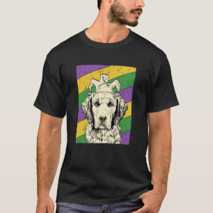 Golden Retriever Jester Mardi Gras Dog Mom or Dad T-Shirt