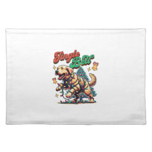 Golden Retriever Jingle Bell Santa Christmas Holid Cloth Placemat