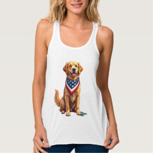 Golden Retriever July 4th Vintage Patriotic Tee 2