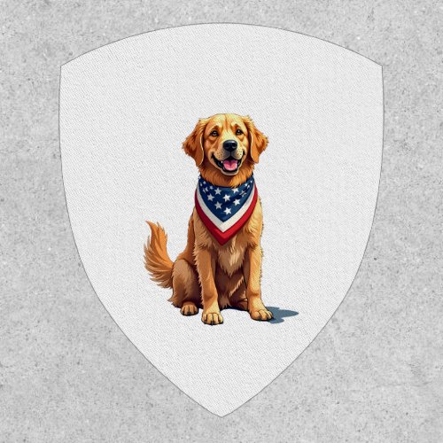 Golden Retriever July 4th Vintage Patriotic Tee 2 Patch