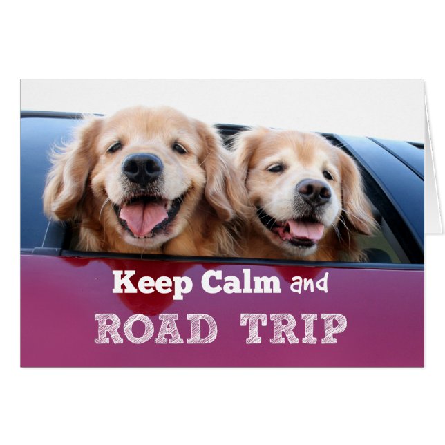Golden Retriever Keep Calm and Road Trip Cards (Front Horizontal)