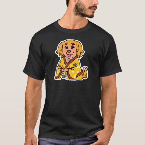 Golden Retriever Kimono Dog Cool Puppy Men Women K T_Shirt