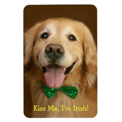 Golden Retriever Kiss Me Im Irish St Pattys Magnet