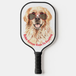 Golden Retriever Kisses Fix Everything Pickleball Paddle