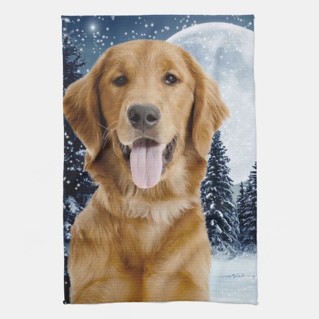 Golden Retriever Kitchen Towel (Vertical)