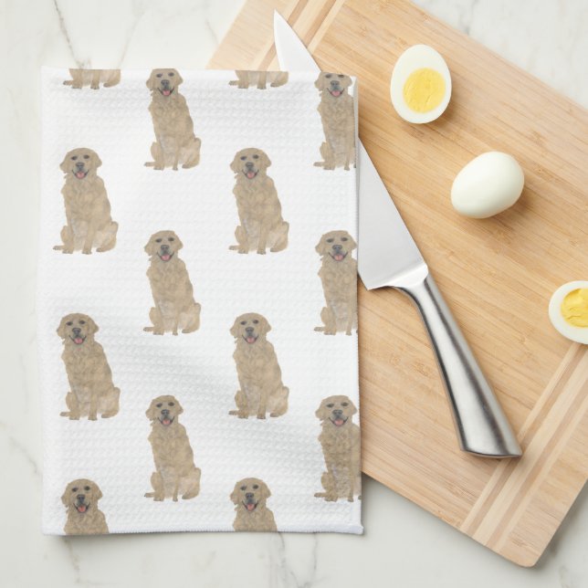 Golden Retriever Kitchen Towel (Quarter Fold)