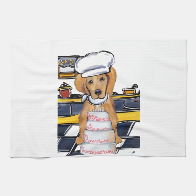 Golden Retriever Kitchen Towel (Horizontal)