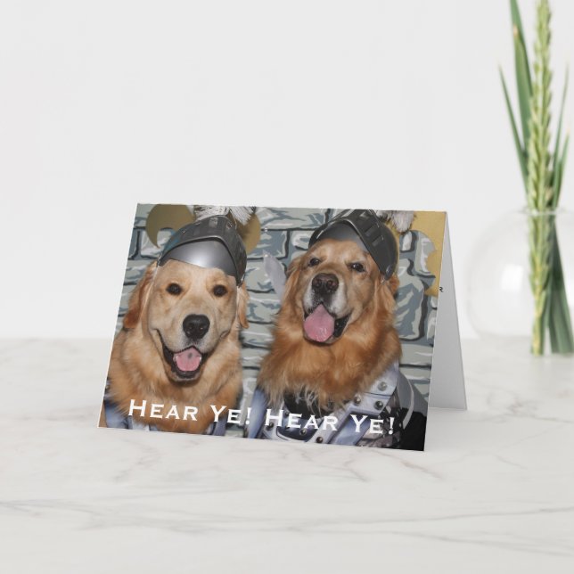 Golden Retriever Knight Birthday Card (Front)