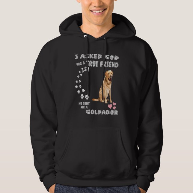 Golden Retriever Lab Dog Mom Dad Costume Cute Gold Hoodie (Front)