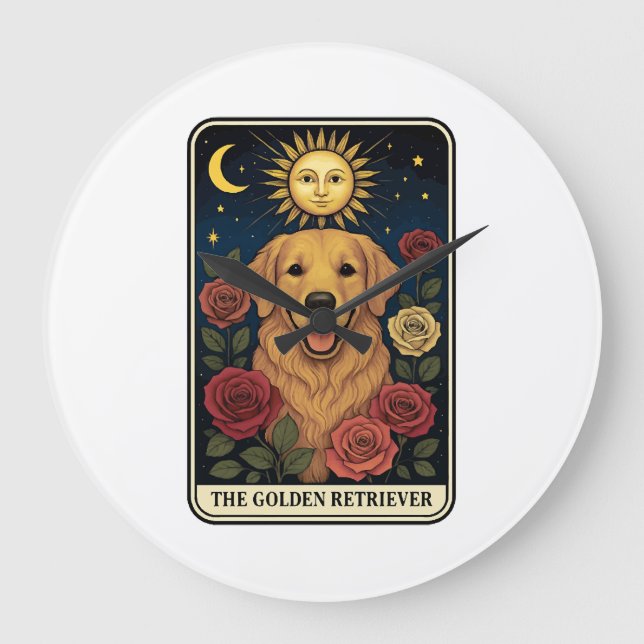 Golden Retriever Large Clock (Front)