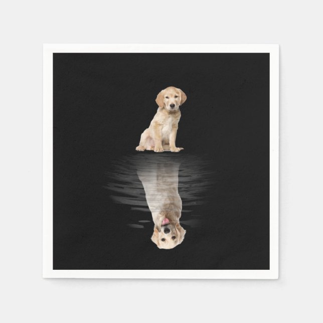 Golden Retriever Life Cute Love Golden Retriever Napkins (Front)