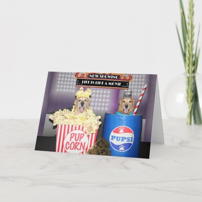 Golden Retriever Life is a Movie Anniversary Card (Front)