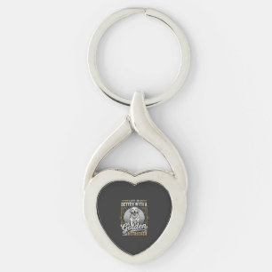 Golden Retriever Life Is Better Dog Keychain