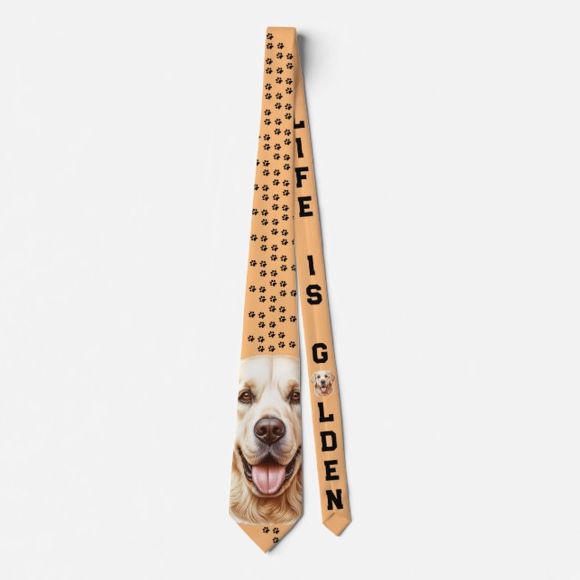 Golden Retriever 'Life is Golden' Dog Socks Neck Tie (Front)