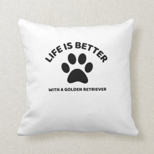 Golden retriever life throw pillow