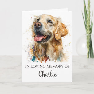 Golden Retriever Loss Sympathy Card Rainbow Bridge
