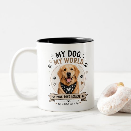 Golden Retriever Love and Loyalty Two-Tone Coffee Mug