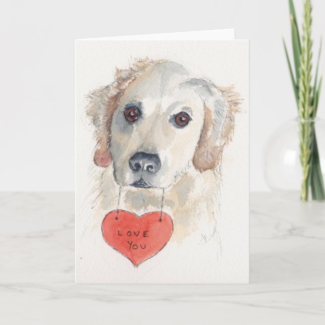 Golden Retriever Love Card (Front)
