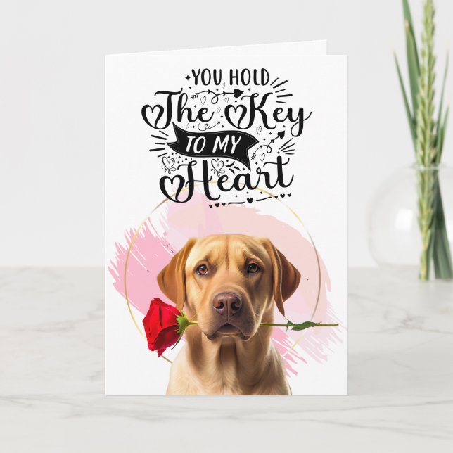Golden Retriever love Custom Valentine's Day  Holiday Card (Front)