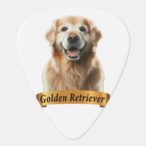 Golden Retriever love friendly cute sweet dog Guitar Pick