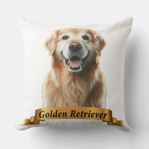 Golden Retriever love friendly cute sweet dog Throw Pillow