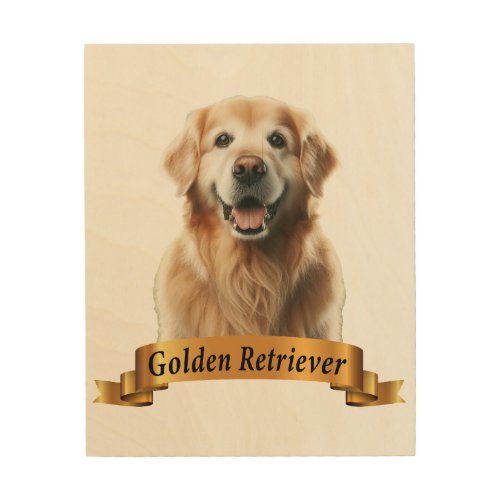 Golden Retriever love friendly cute sweet dog Wood Wall Art