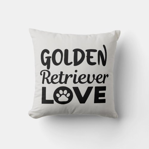  Golden Retriever Love Girls Fine Jersey T_Shirt Throw Pillow