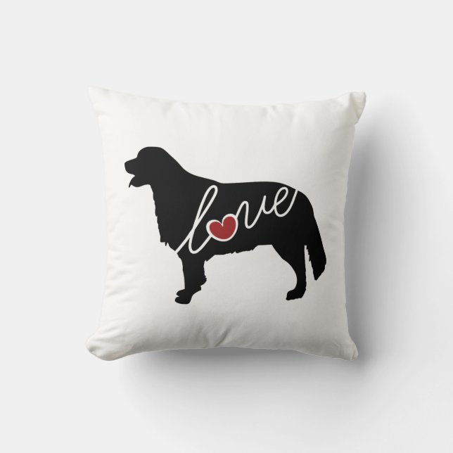 Golden Retriever Love Throw Pillow (Front)