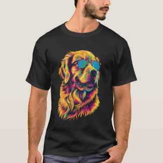 Golden Retriever Lover Design Pop Art Funny Golden T-Shirt