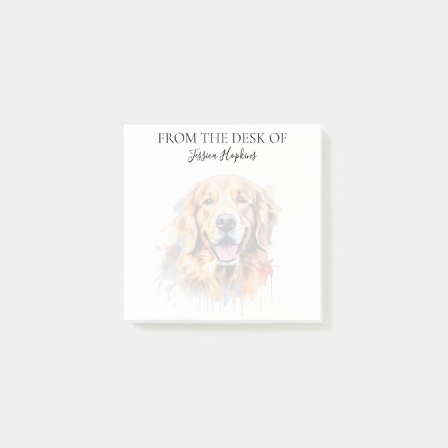 Golden Retriever Lover Monogrammed Dog Post-it Notes (Front)