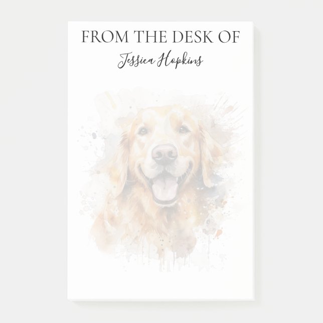 Golden Retriever Lover Monogrammed Dog Post-it Notes (Front)